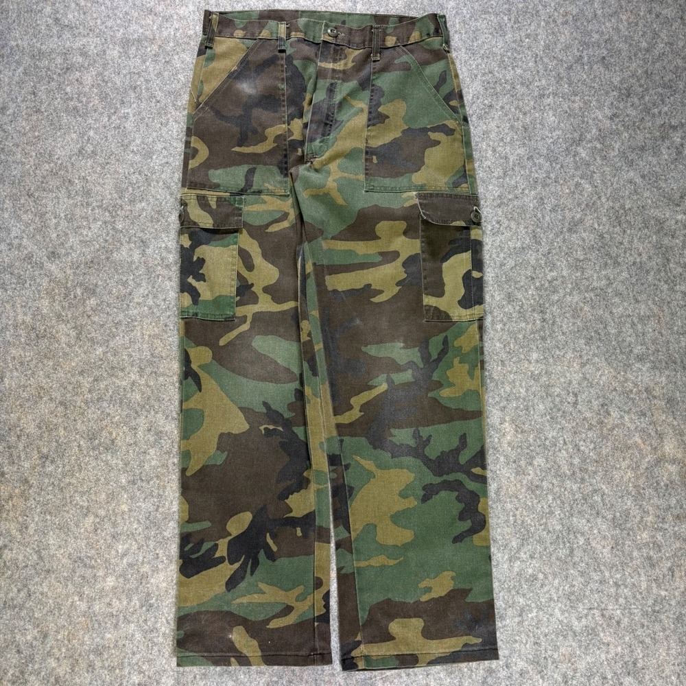 Vintage‎ Military Woodland Camouflage Pants Made In USA 32x31